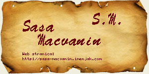 Saša Mačvanin vizit kartica